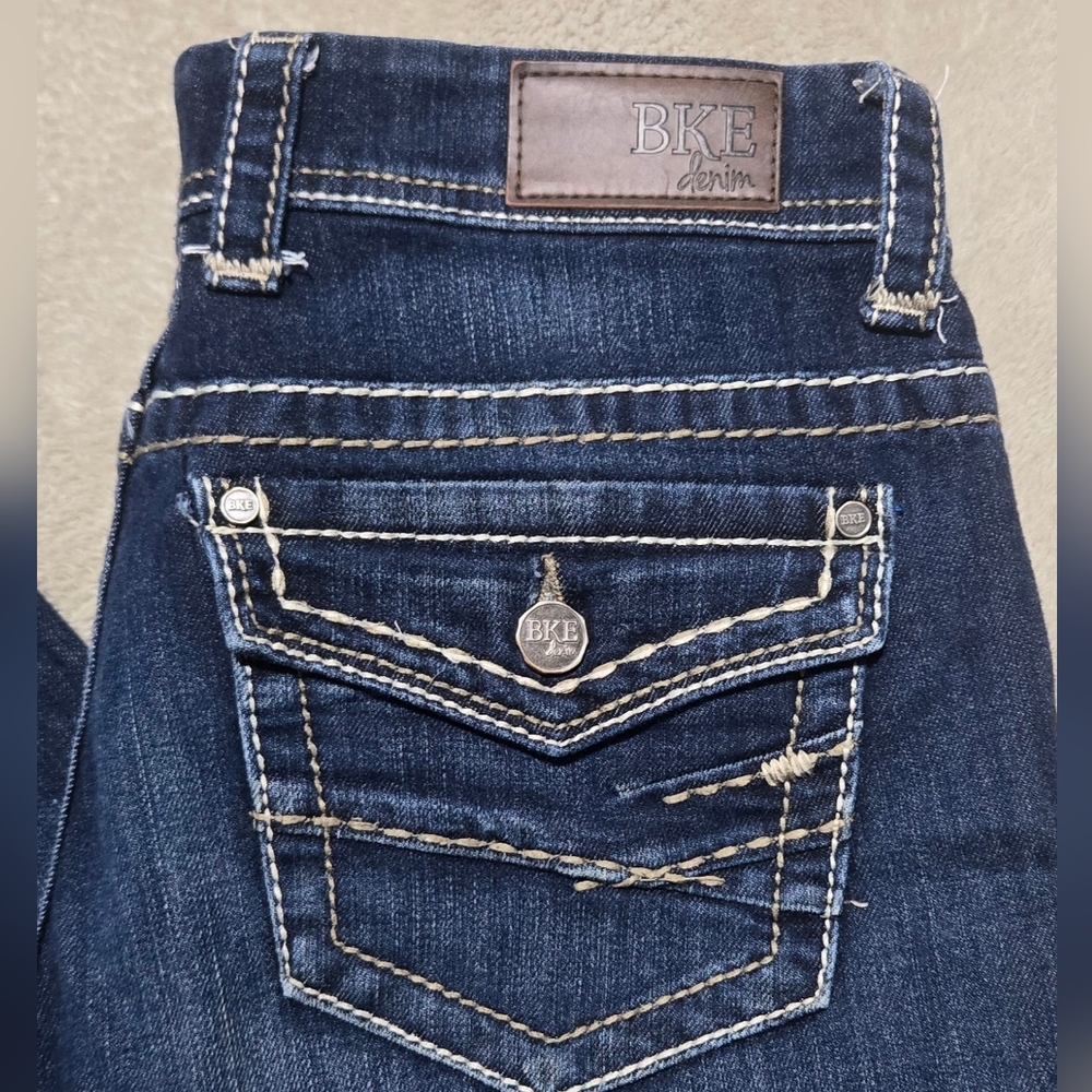 BKE Payton Women's Denim Jeans Fits Size 32x27 (Tag 30) Western Flap Pockets - Picture 1 of 8